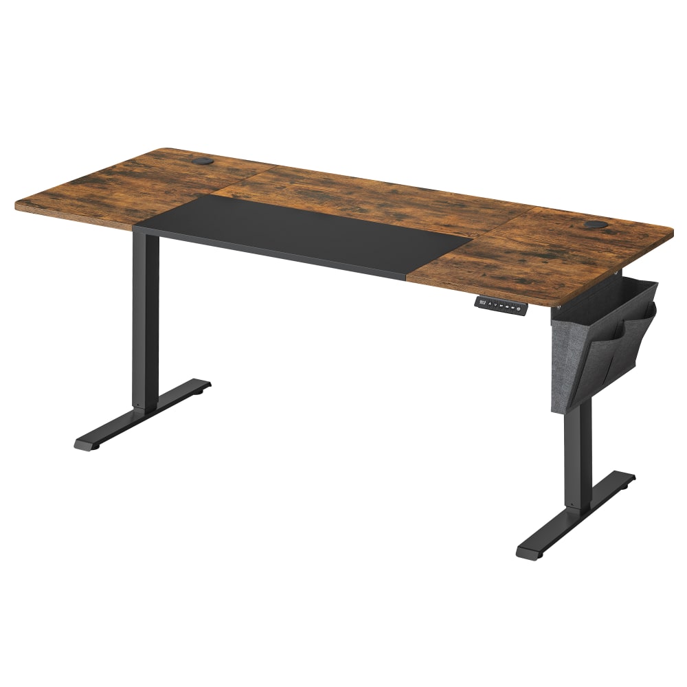 Bureau réglable en hauteur fonction mémoire 160 x 70 cm marron et noir - Maisons du Monde