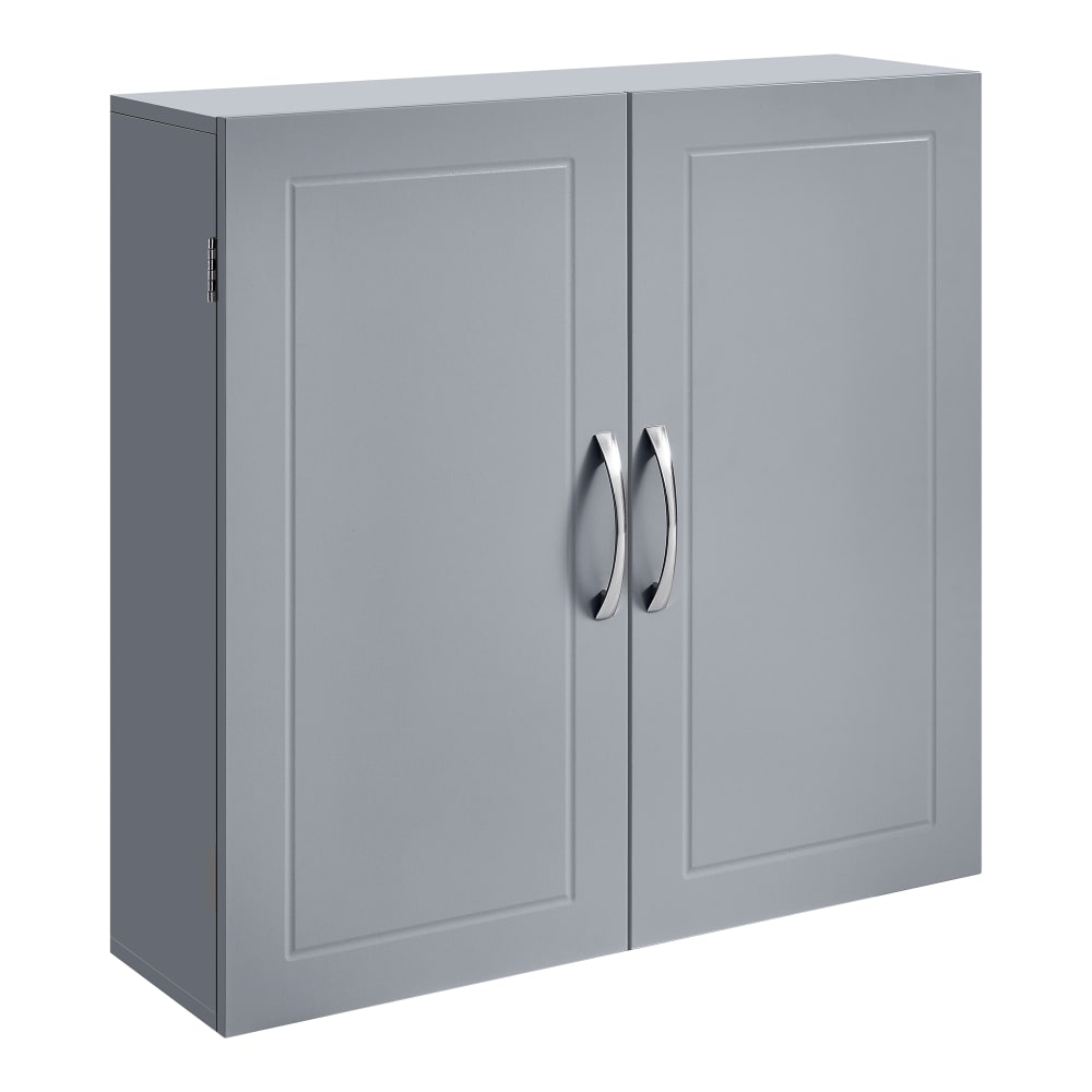 VASAGLE Placard de rangement mural à 2 portes étagères 60 x 18 x 60 cm gris style contemporain Gris Bois - 60x60x18cm