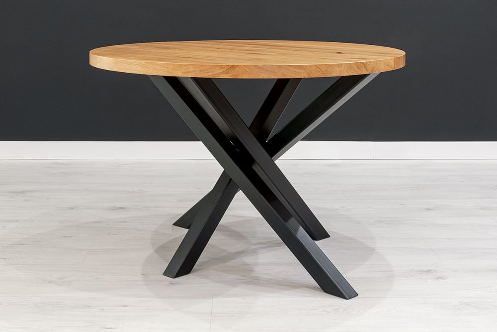 Runder Eichentisch mit Metallbeinen 110 cm - Maisons Du Monde