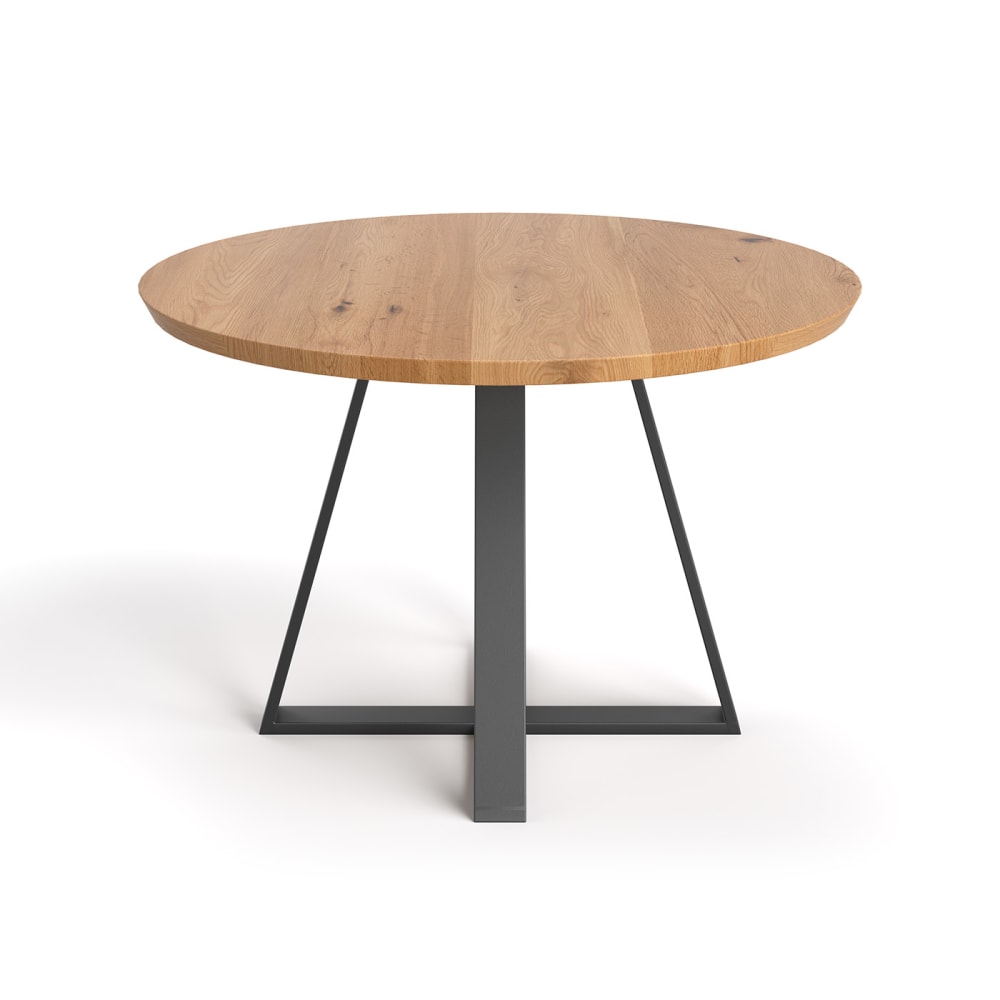 Danzz Runder Eichentisch mit Metallbeinen 100 cm Braun Holz