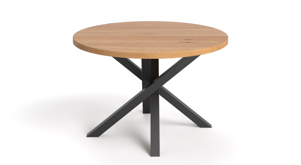 Danzz Runder Eichentisch mit Metallbeinen 120 cm Braun Holz