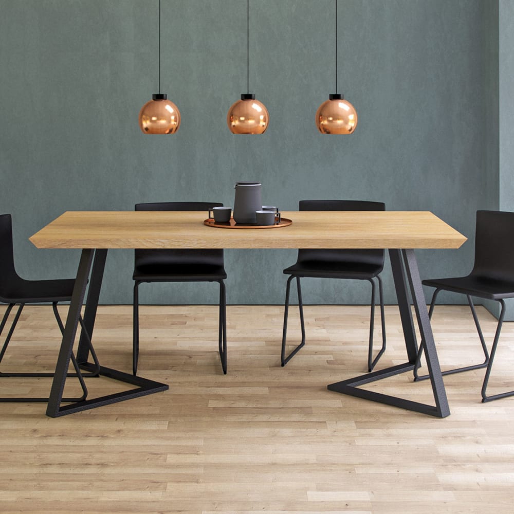 Eichentisch mit Metallbeinen 220x90 cm - Maisons Du Monde