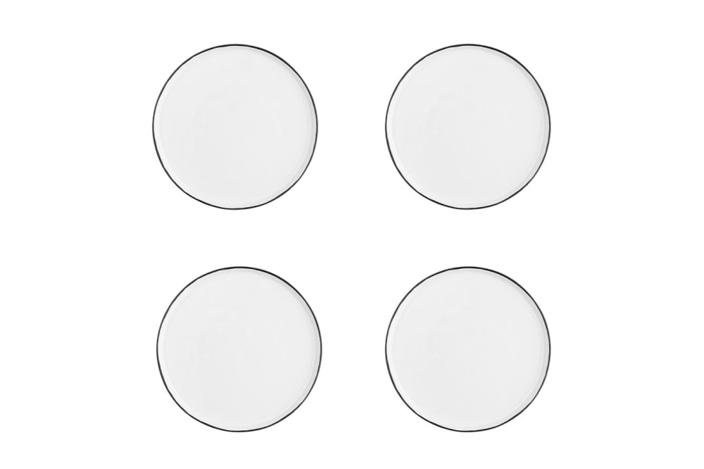 Lot de 4 assiettes à dessert en grès blanc D21.5