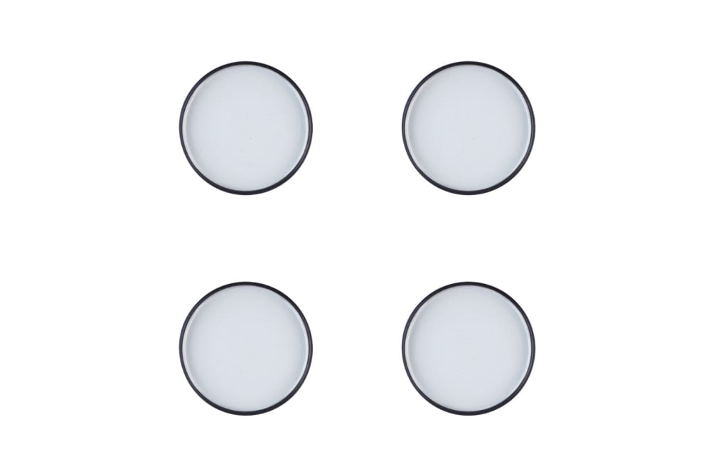 Lot de 4 assiettes à pain en grès noir d15.5 Lot de 4 assiettes à pain en grès noir d15.5