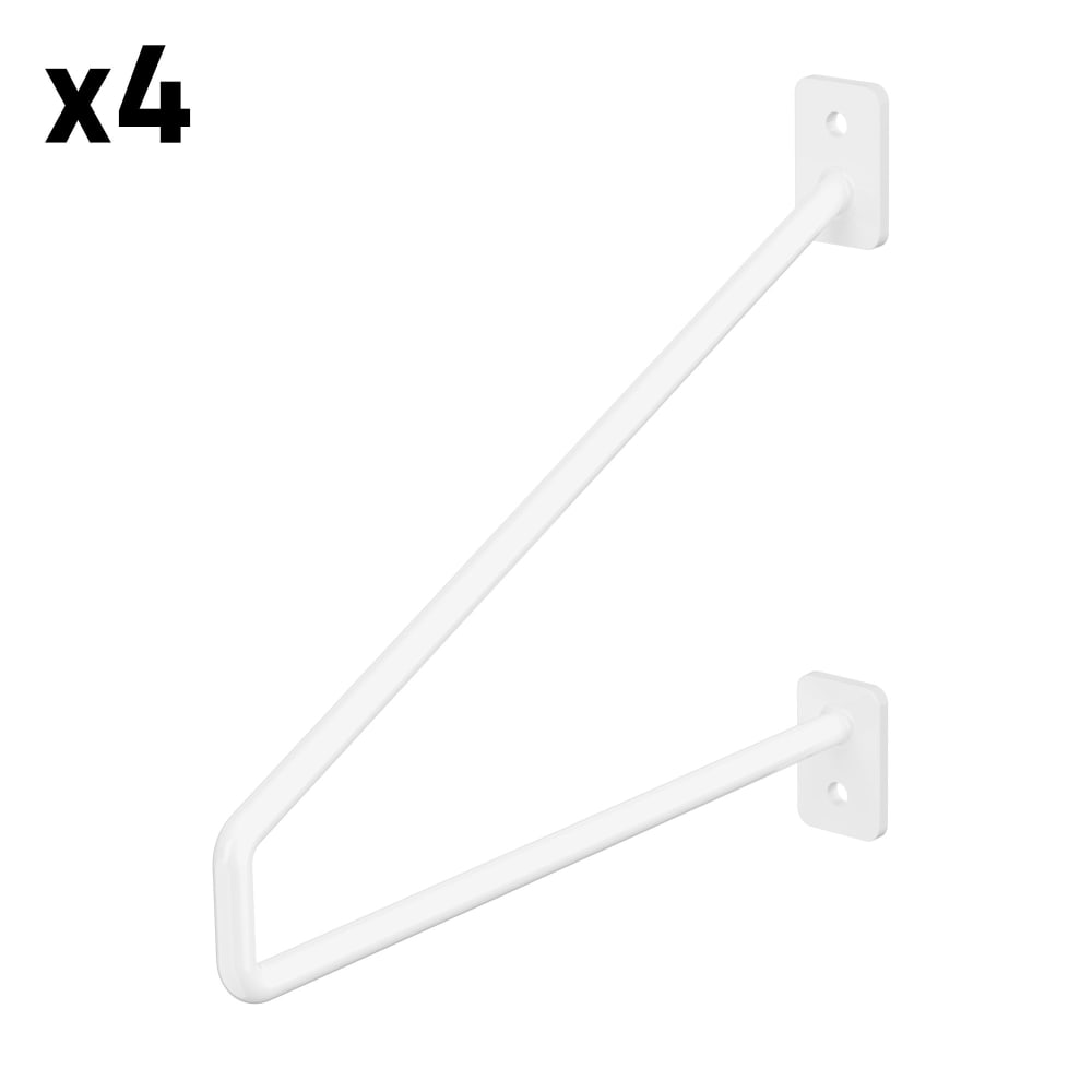ML-Design 4 Stück Regalhalterungen, 220 mm, Weiß, aus Stahl Weiß Metall