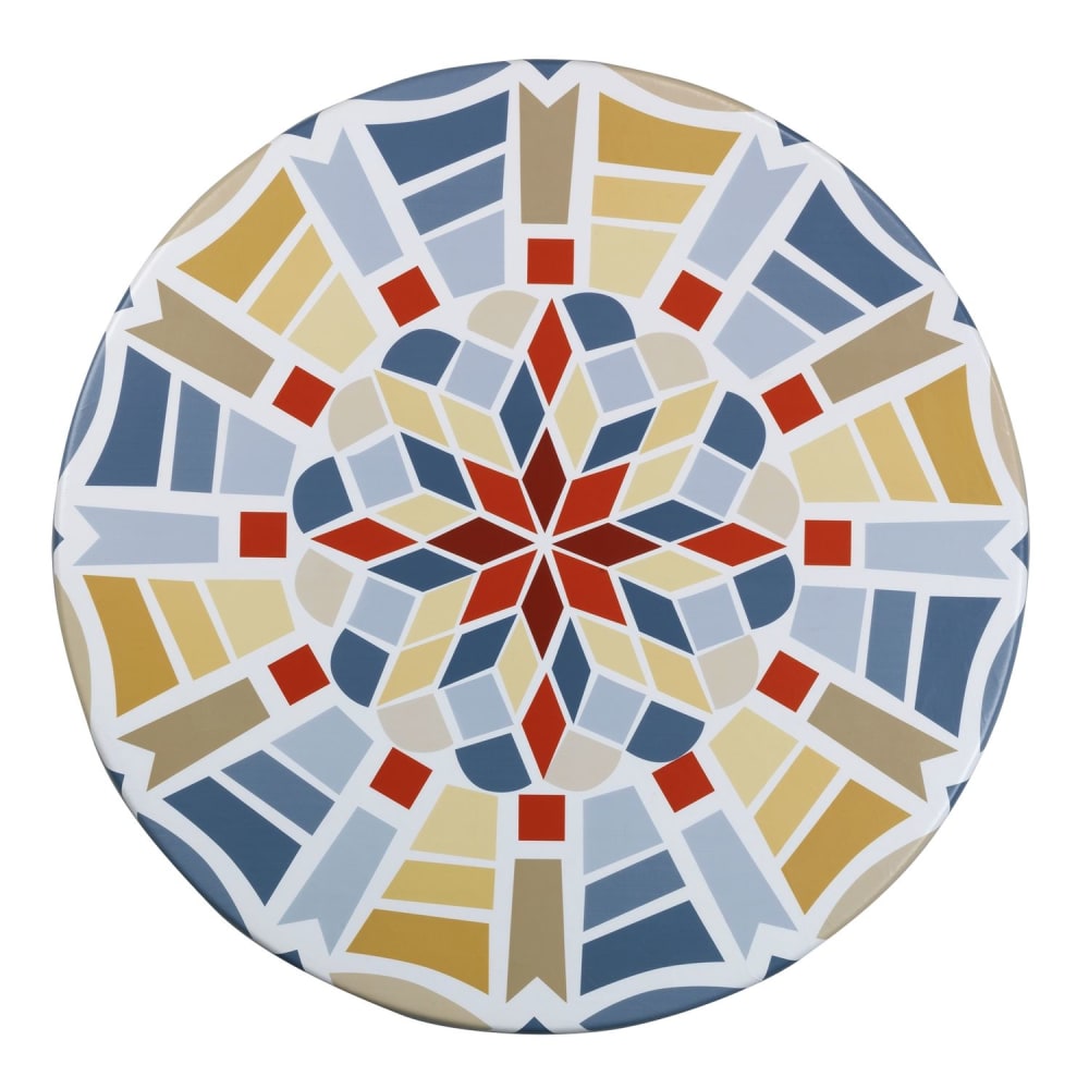 Housse de table élastique mosaïque bleu, vert et rouge - taille l