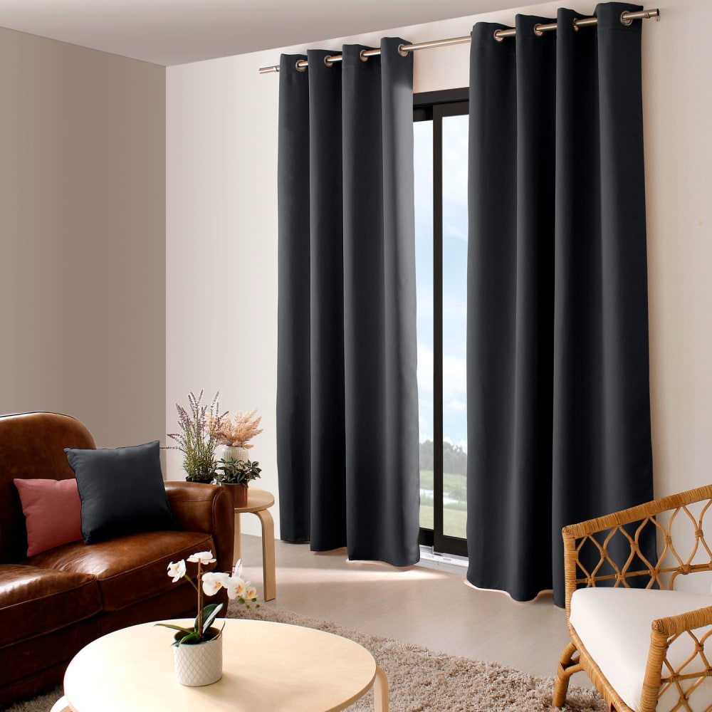 Enjoy Home Rideau occultant grande hauteur gris foncé140 x 280 cm style contemporain Certifié Oeko-Tex - Pes - Polyester
