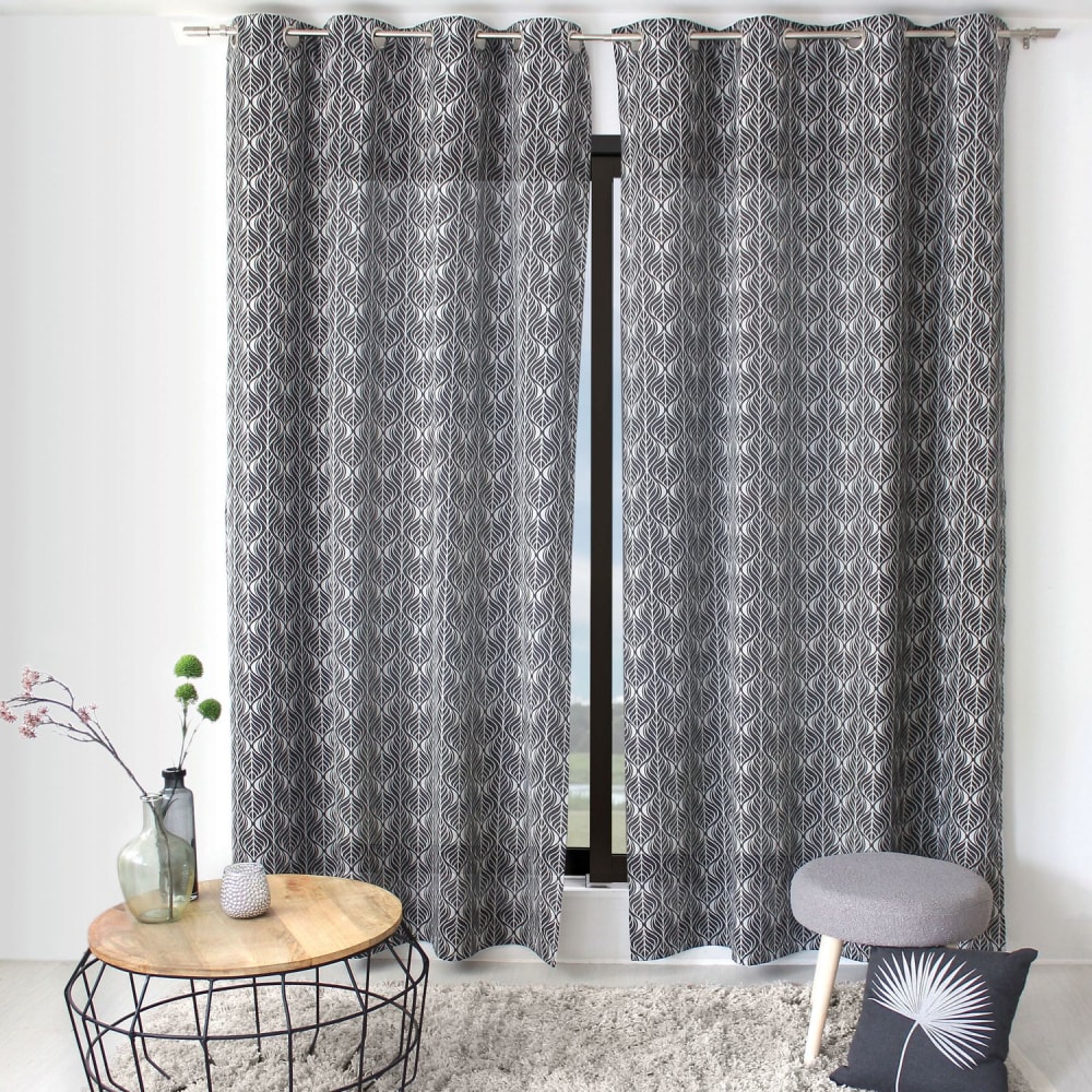 Rideau en coton recyclé gris foncé 140 x 240 cm — vue 4