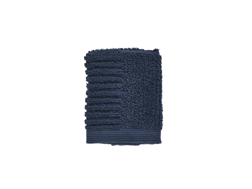 Zone Denmark Serviette d'invité en coton bleu foncé 30x30 cm Certifié Oeko-Tex