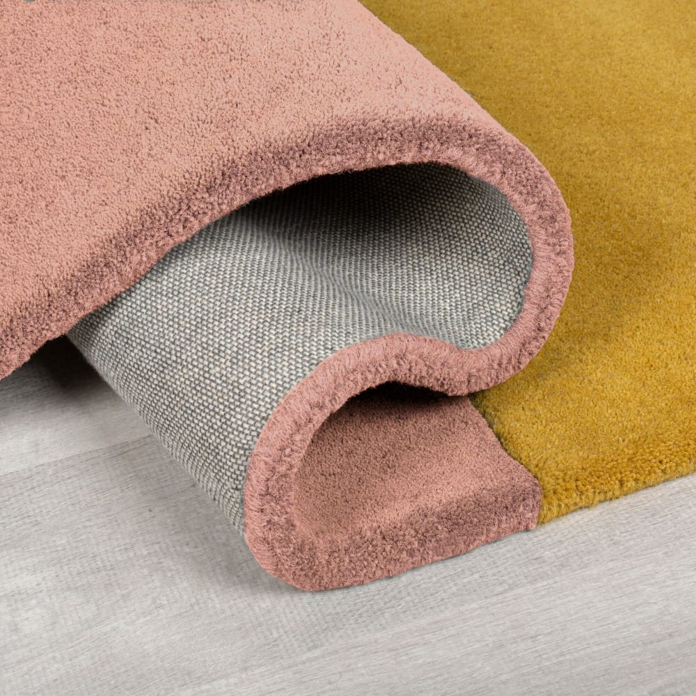 Tapis pure laine bleue, jaune, orange et rose 120x180cm — vue 4
