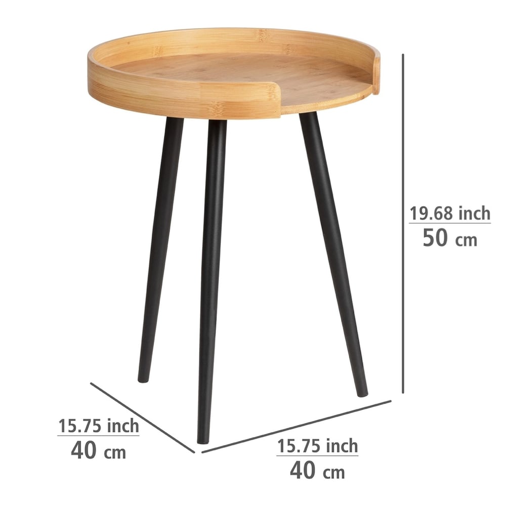 Table d'appoint ronde avec 4 pieds en métal noir - Maisons du Monde