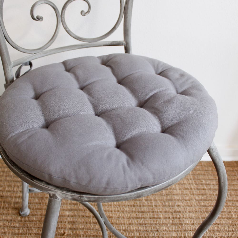 Galette de chaise ronde gris clair Diam. 38 cm - Maisons du Monde