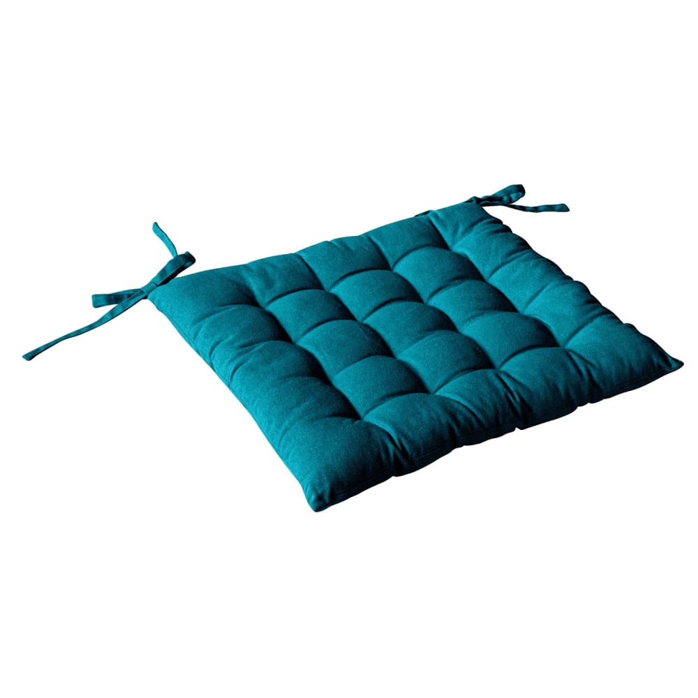 Galette de chaise bleu canard 38 x 38 cm