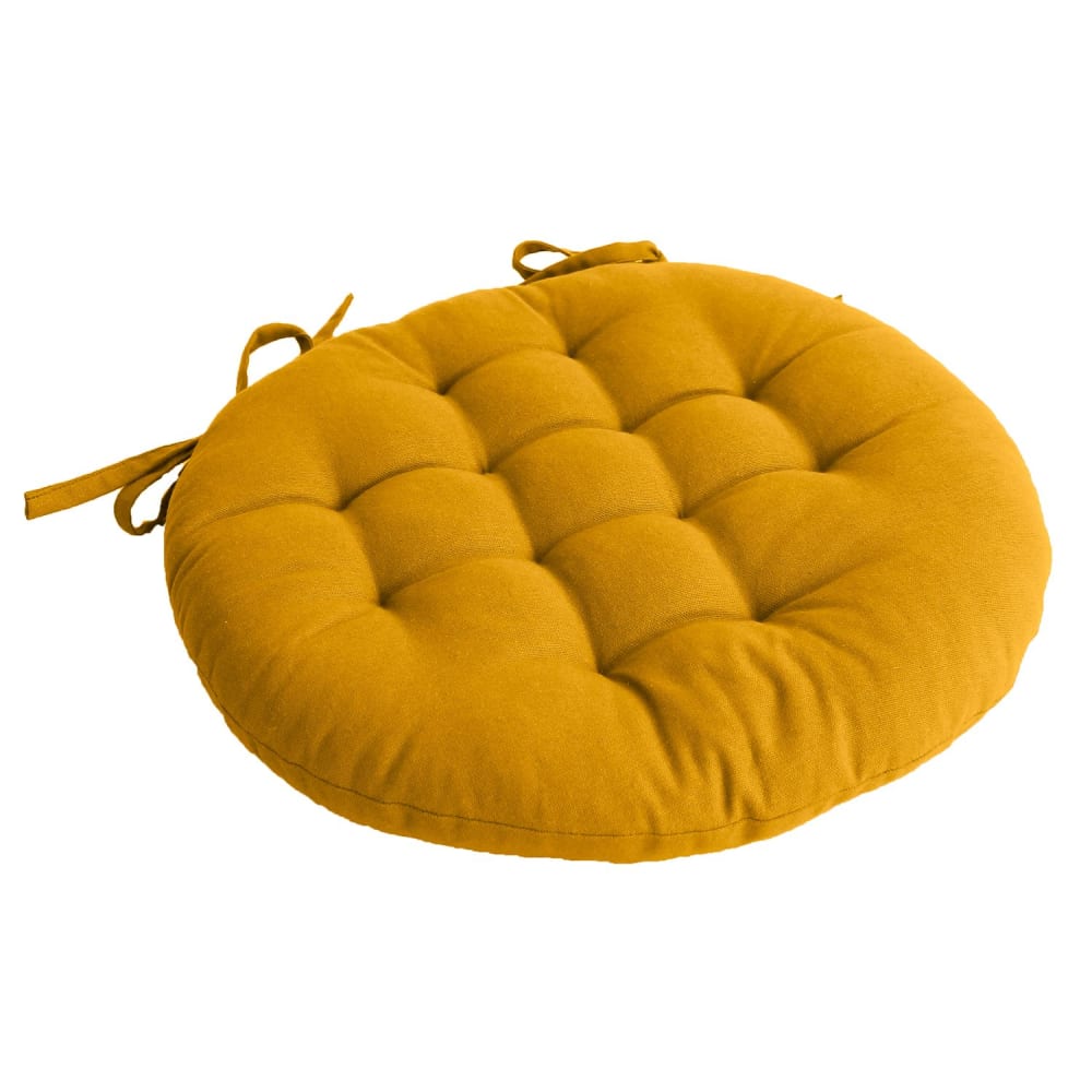 Galette de chaise ronde moutarde diam. 38 cm