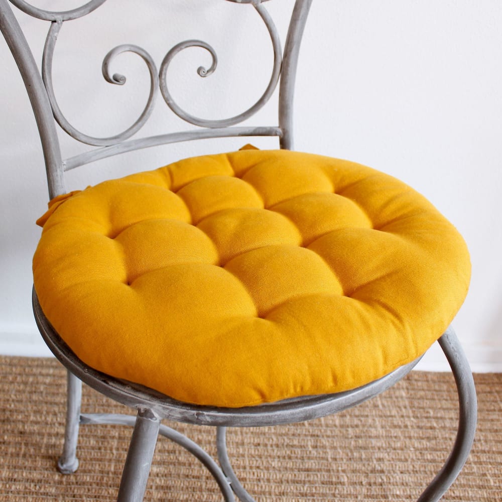 Galette de chaise ronde moutarde Diam. 38 cm - Maisons du Monde
