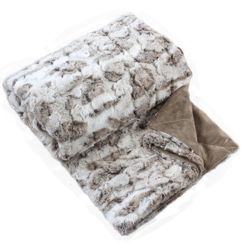 Plaid taupe à poils doux 125 x 150 cm - Maisons du Monde