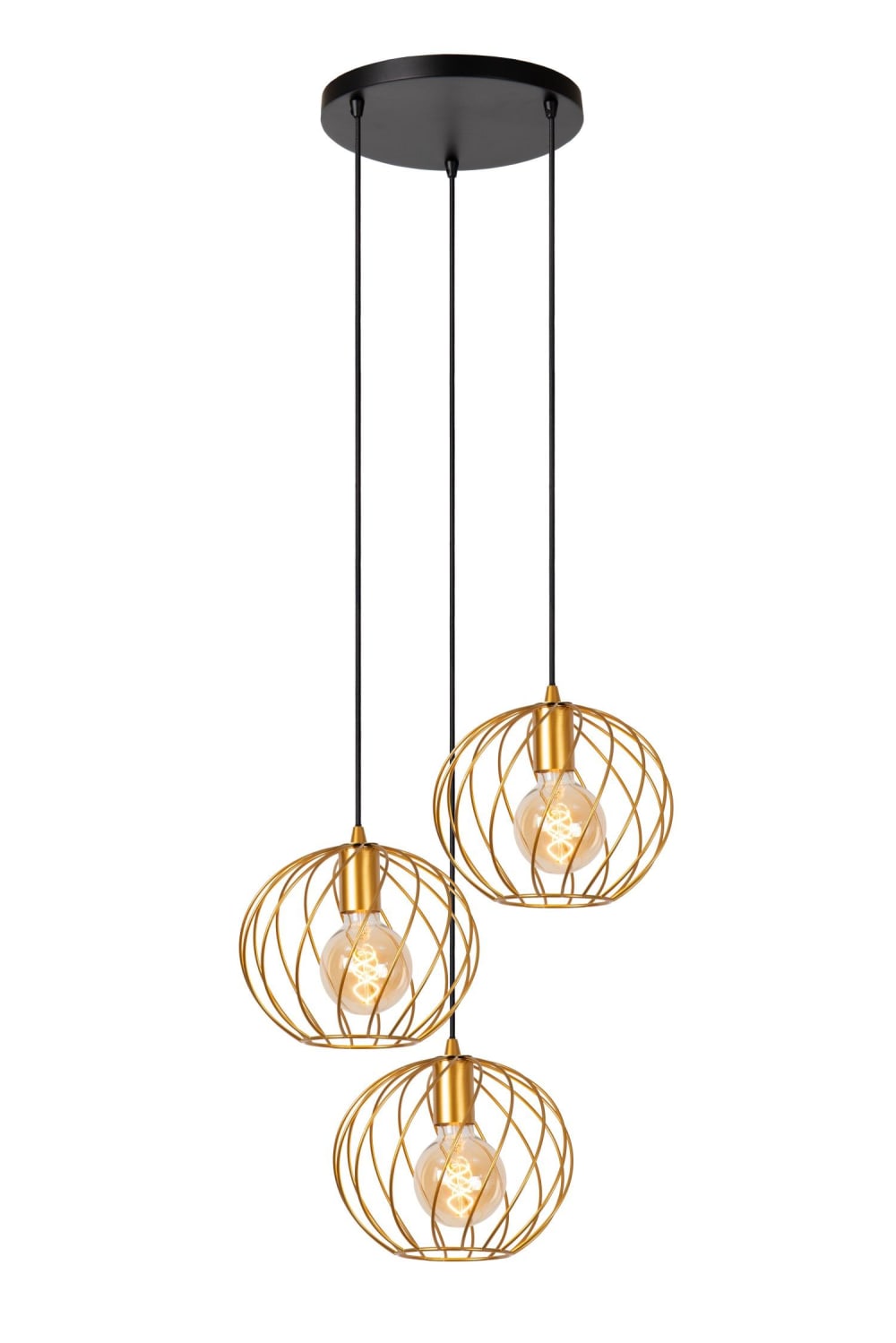 Suspension métal 3 lumières laiton 50 cm