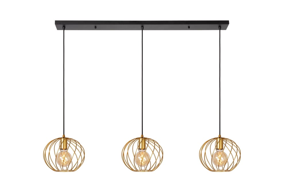 Suspension métal 3 lumières laiton 130 cm
