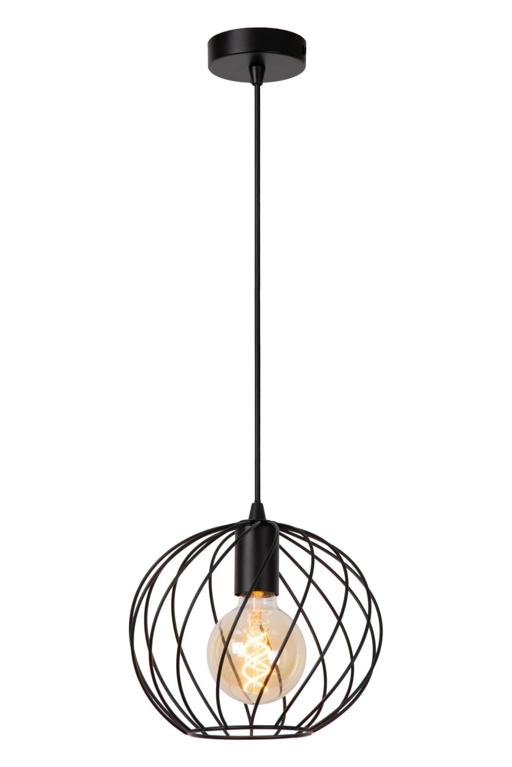 Suspension métal 1 lumière noir 25 cm