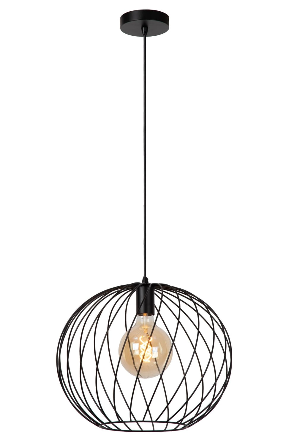 Suspension métal 1 lumière noir 40 cm