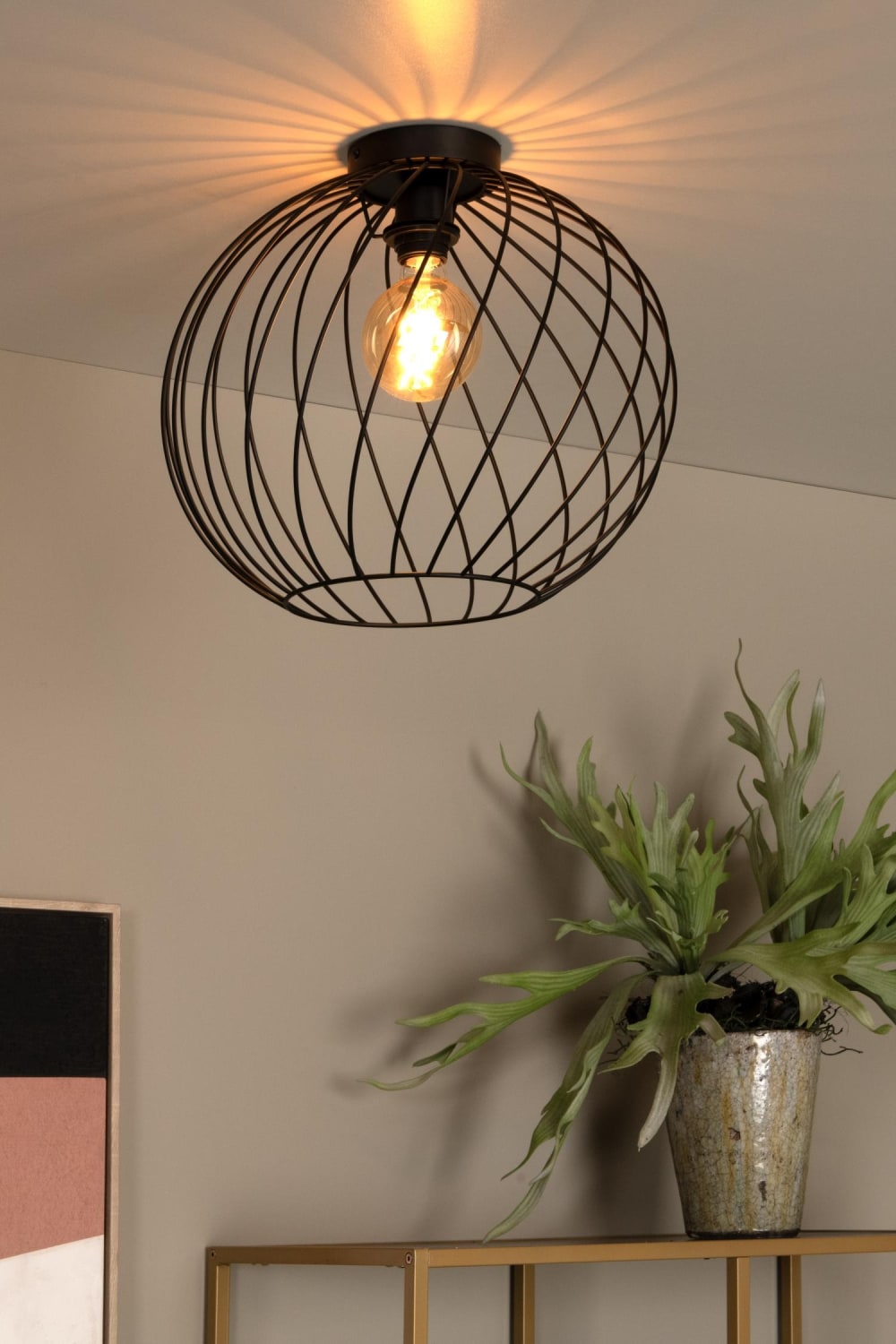 Plafonnier métal 1 lumière noir 40 cm - Maisons du Monde