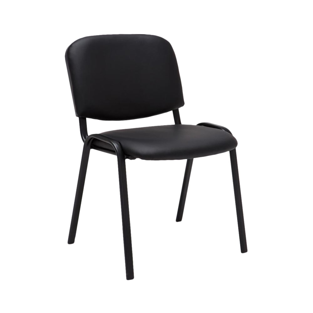 CLP Besucherstuhl mit Metallgestell und Sitz aus Kunstleder schwarz style modern - Pvc - Polyvinlychlorid