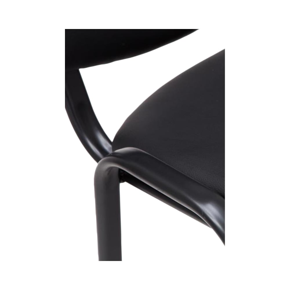 Chaise visiteur et assise en pvc et synthetique Noir