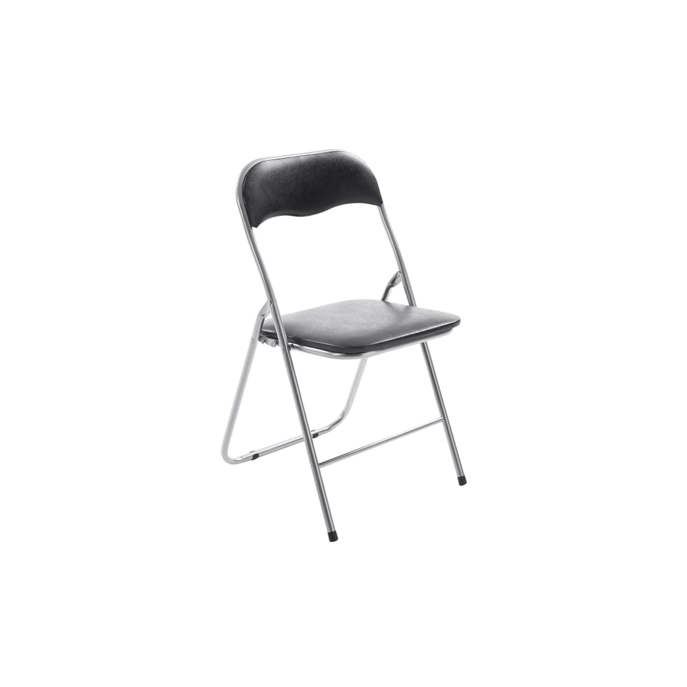 CLP Besucherstuhl klappbar aus Kunstleder schwarz/silber style modern - Pvc - Polyvinlychlorid