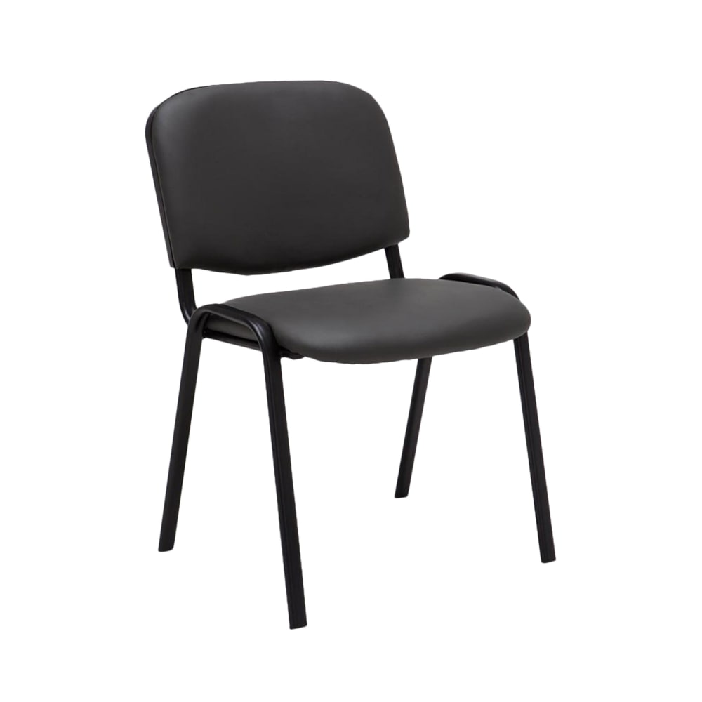 CLP Besucherstuhl mit Metallgestell und Sitz aus Kunstleder grau style modern - Pvc - Polyvinlychlorid