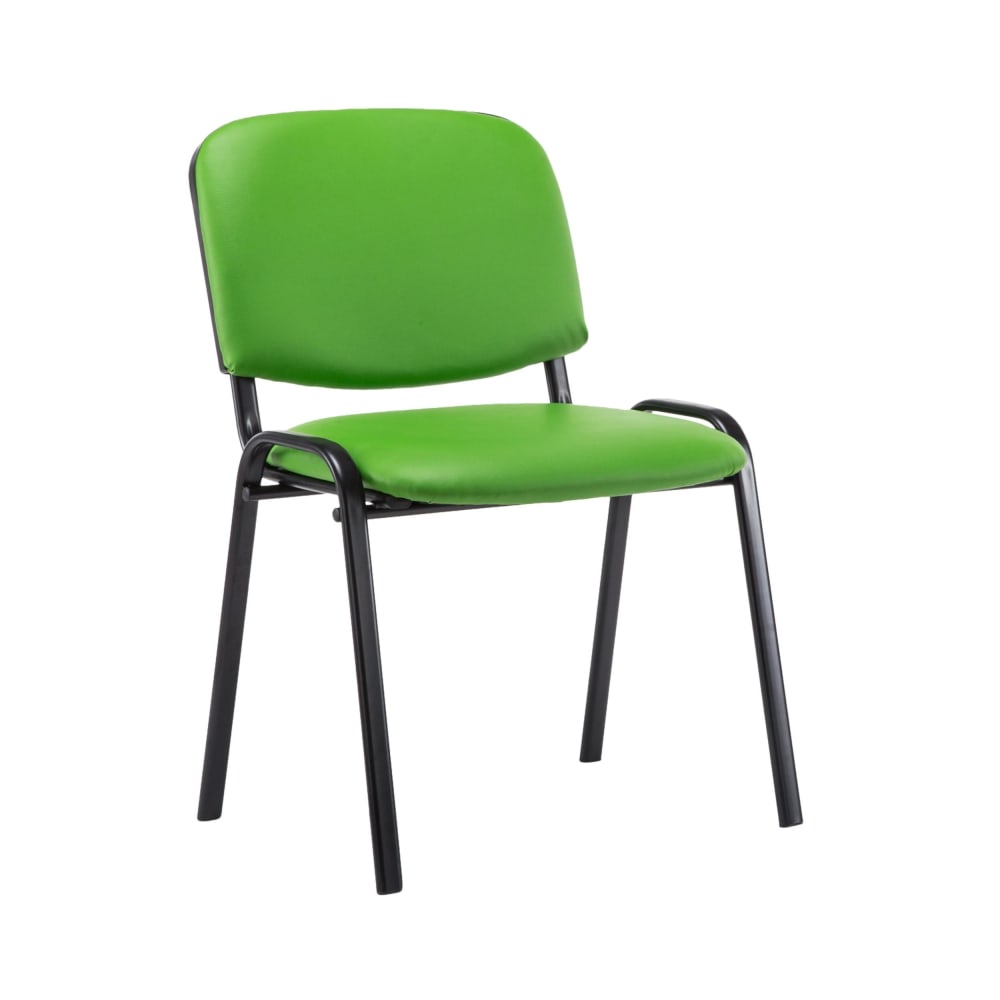 CLP Besucherstuhl mit Metallgestell und Sitz aus Kunstleder grün style modern - Pvc - Polyvinlychlorid