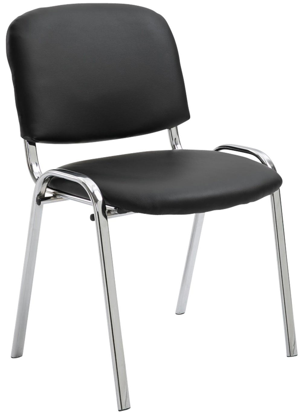 CLP Besucherstuhl mit Metallgestell und Sitz aus Kunstleder schwarz style modern - Pvc - Polyvinlychlorid