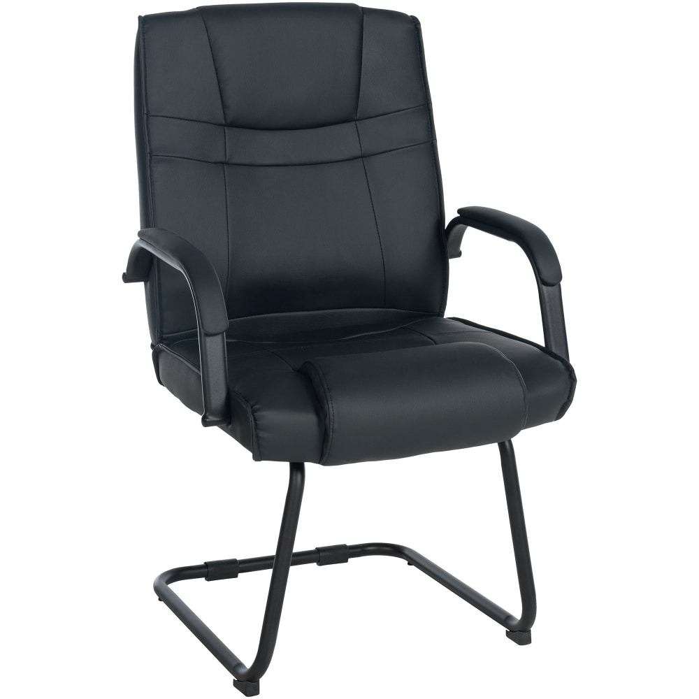 Freischwinger mit Sitz aus Kunstleder schwarz/schwarz - Maisons