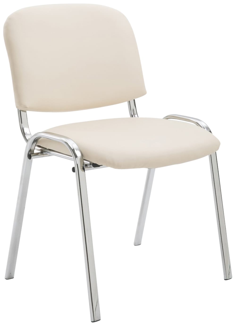 CLP Besucherstuhl mit Metallgestell und Sitz aus Kunstleder creme style modern Beige Pvc - Polyvinlychlorid
