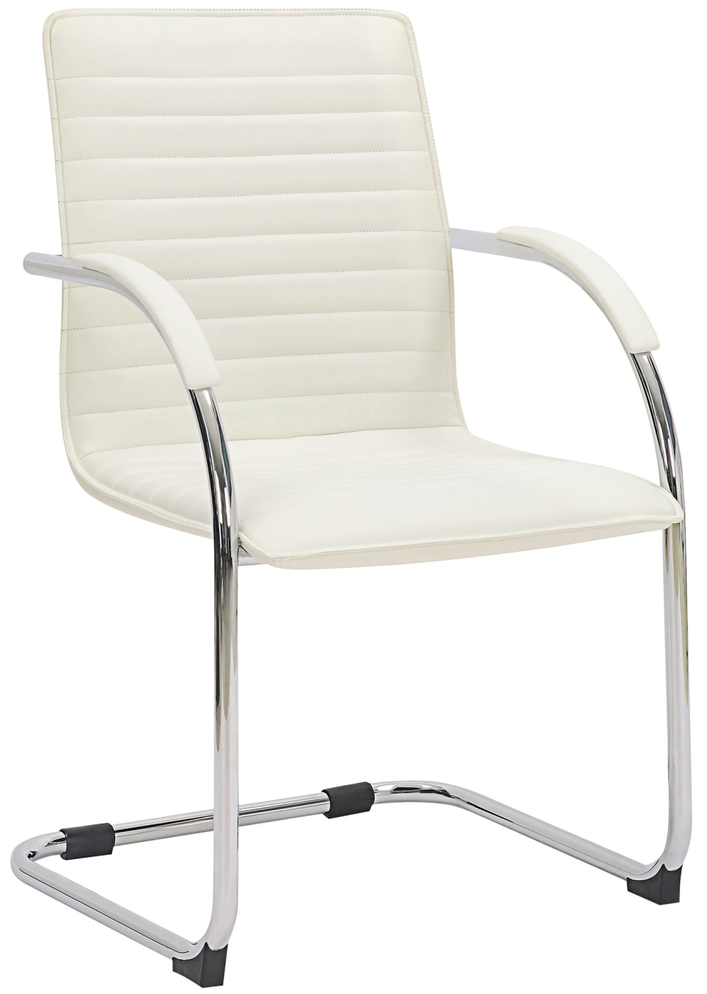 CLP Freischwinger mit Metallgestell Sitz aus Kunstleder weiß style modern - Pvc - Polyvinlychlorid