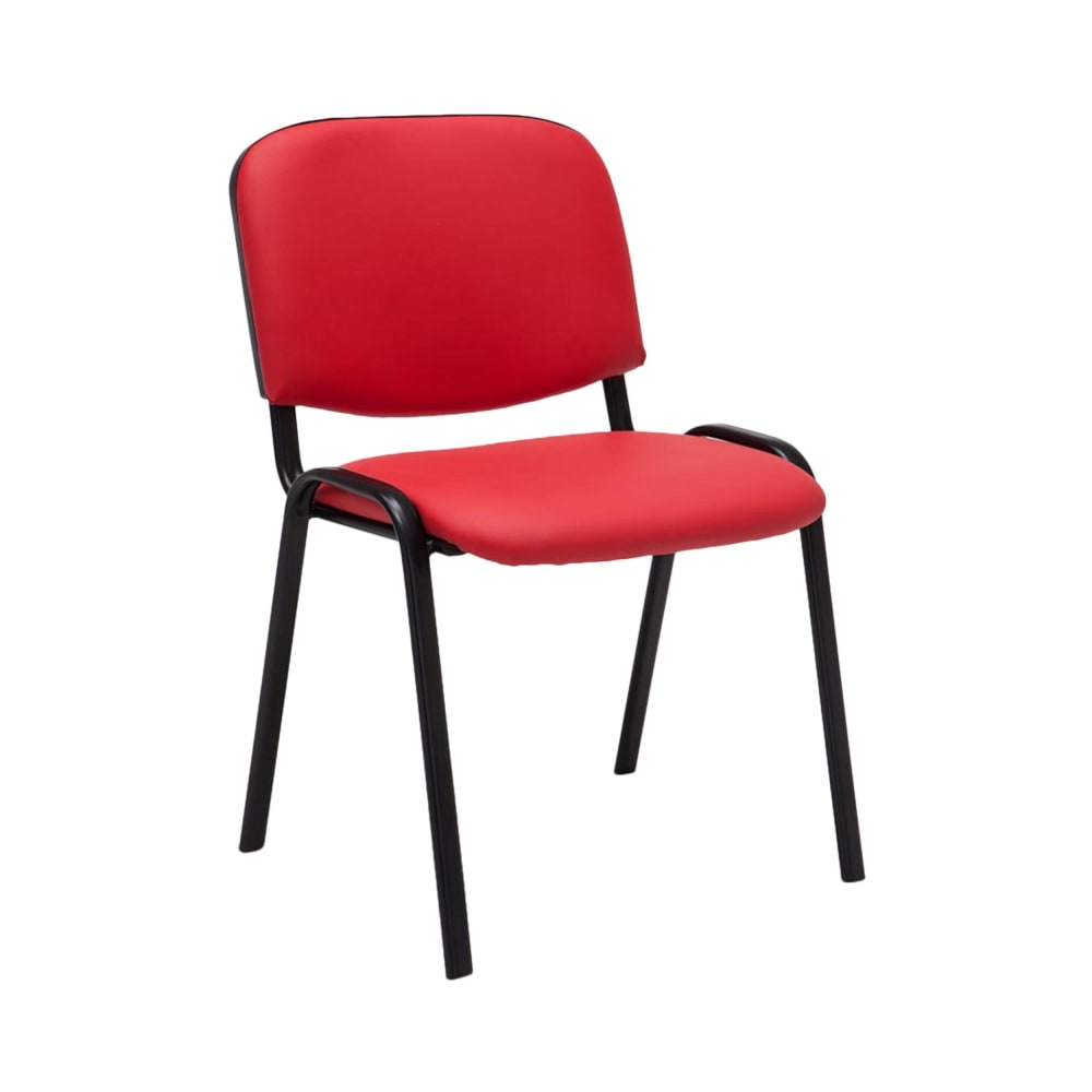 CLP Besucherstuhl mit Metallgestell und Sitz aus Kunstleder rot style modern - Pvc - Polyvinlychlorid
