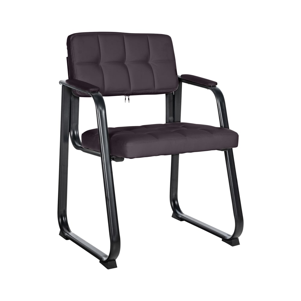 CLP Esszimmerstuhl gesteppt mit Armlehnen aus Kunstleder braun style modern - Pvc - Polyvinlychlorid