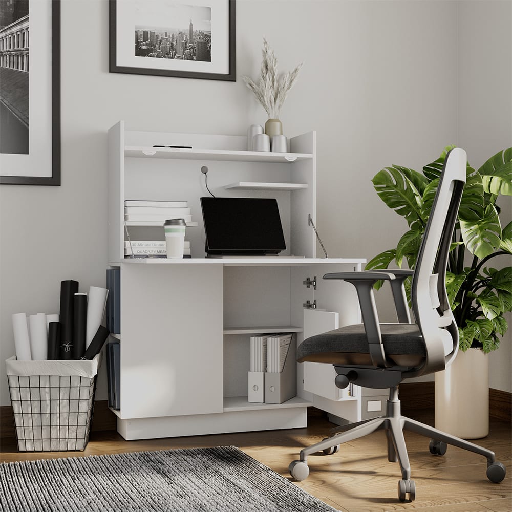 Secrétaire bureau blanc 85x118,9 cm