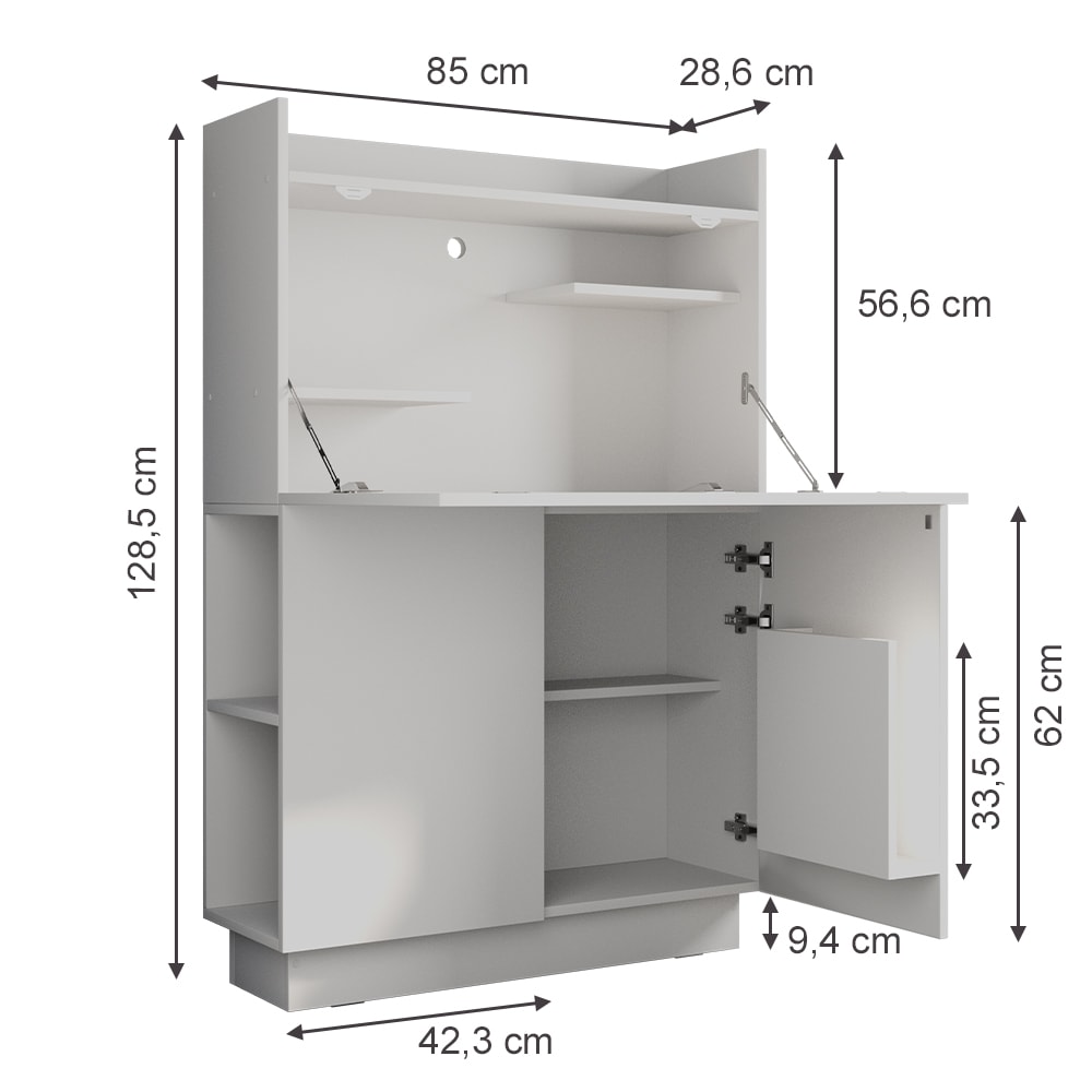 Sekretär Schreibtisch, Weiß 85 x 118.9cm - Maisons Du Monde