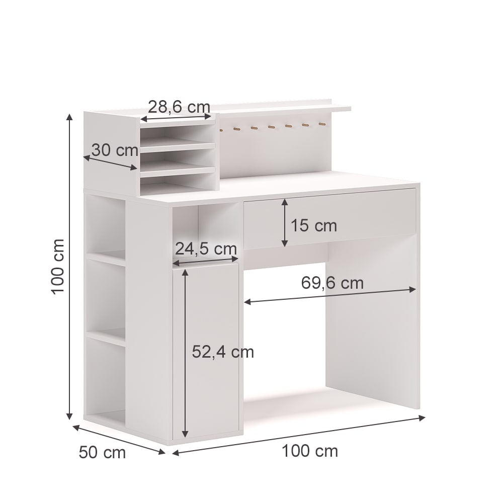 Schreibtisch, Weiß 100 x 100cm - Maisons Du Monde