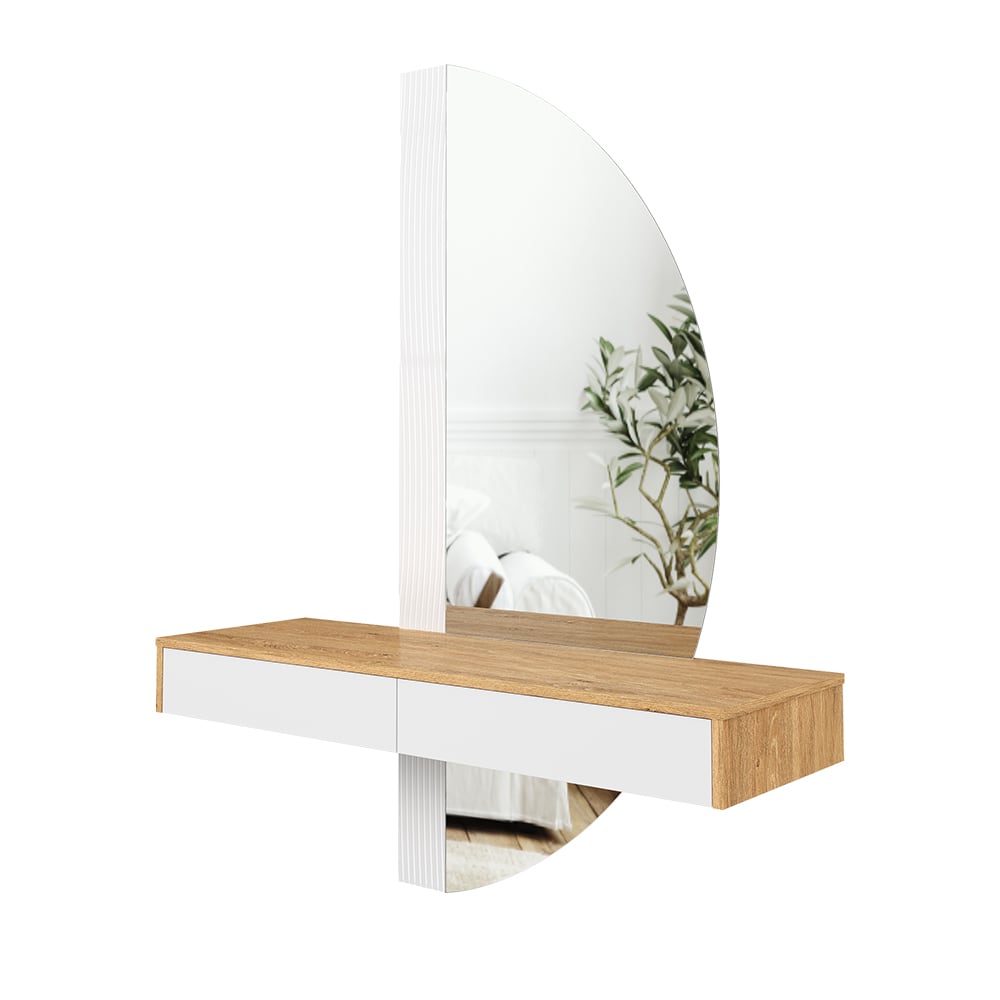 Coiffeuse avec éclairage LED, Blanc 120 x 161.1cm