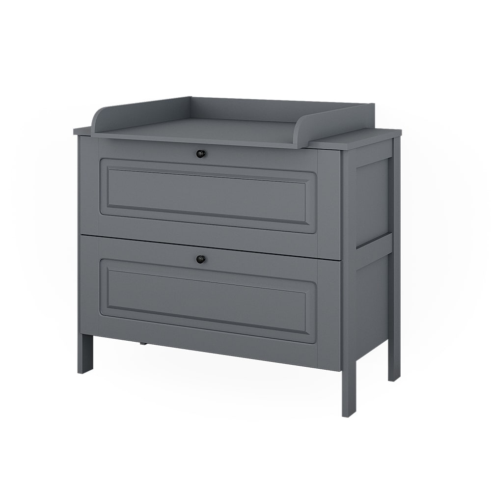 VitaliSpa Wickelkommode mit 2 Schubladen, Grau 108 x 98cm style modern GRAU SPANPLATTE Baby