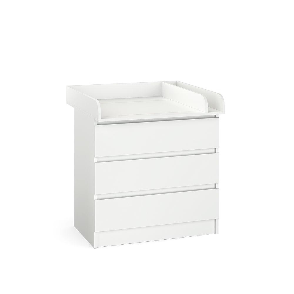 Commode à langer avec 3 tiroirs Blanche 80x85,4 cm