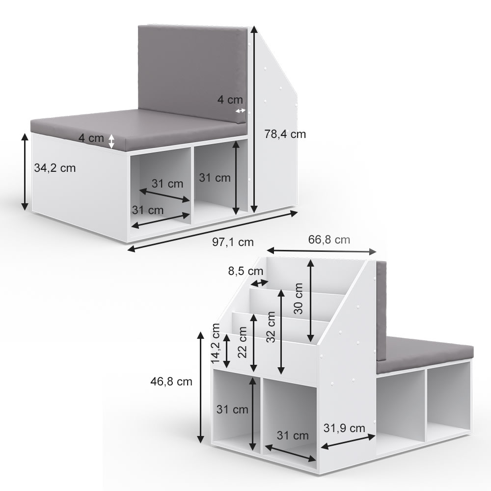Kinderregal, Weiß 97.1 x 78.4cm - Maisons Du Monde