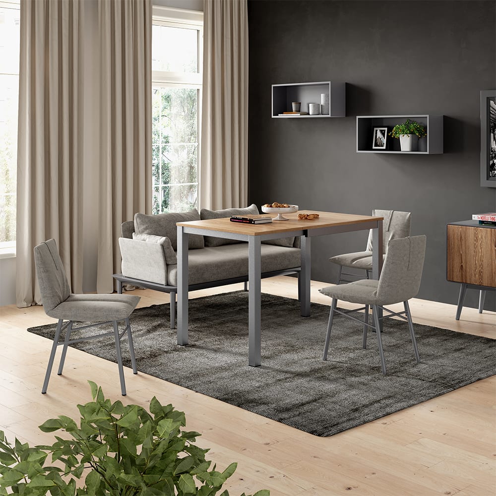 Esstisch ausziehbar Eiche/Grau 80x76cm - Maisons Du Monde