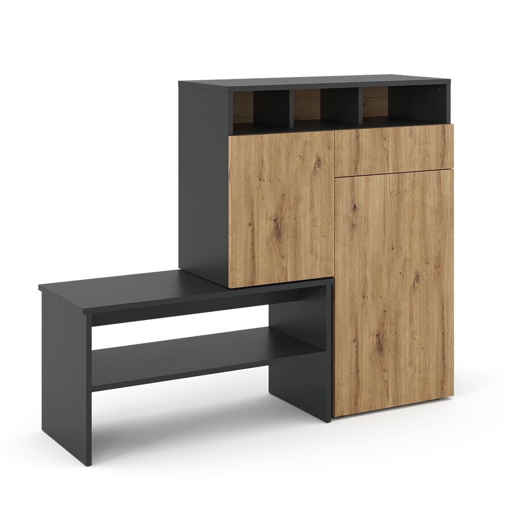 Vicco Schuhschrank, Grau 124.5 x 102cm style modern Grau Spanplatte