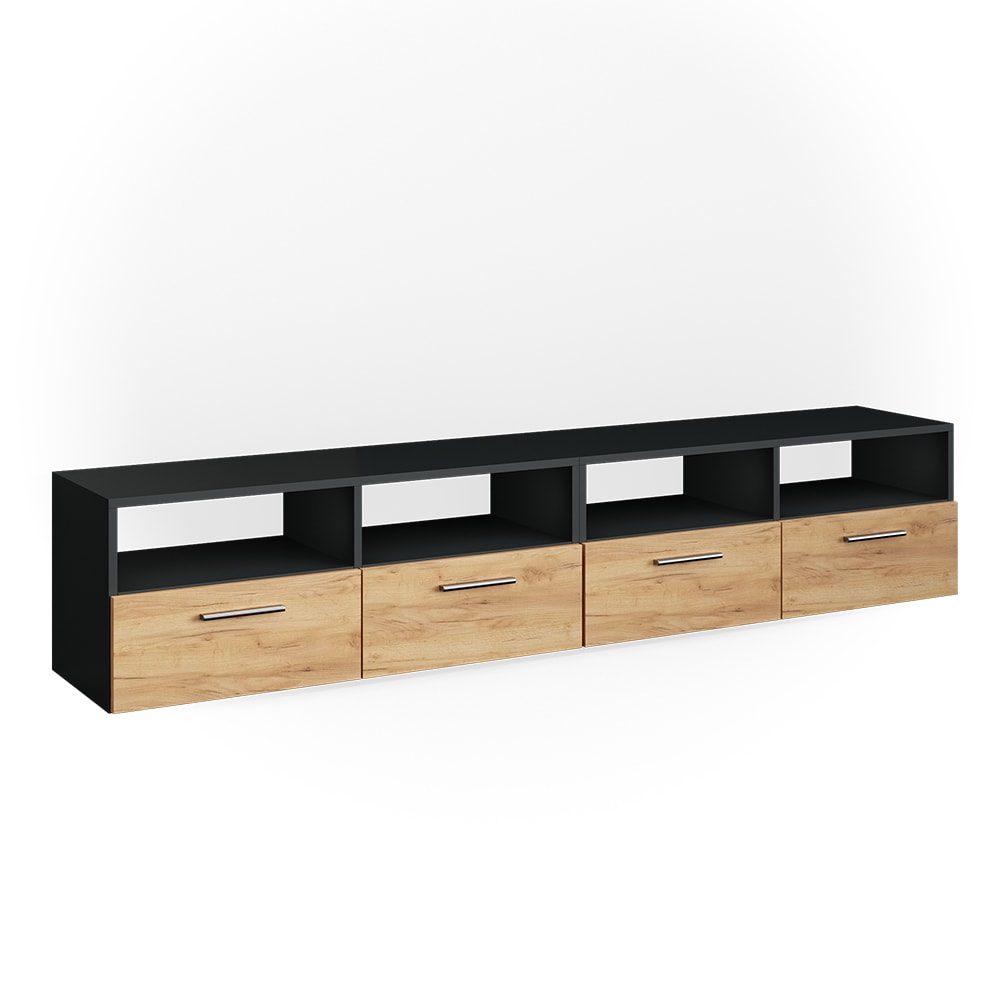 Vicco Lowboard, Anthrazit 95 x 38cm style modern Grau Spanplatte