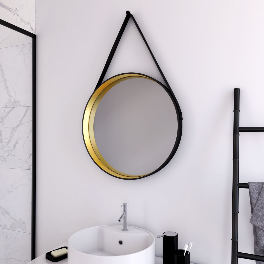 Miroir salle de bains en aluminium dorã© 3x50x50cm — vue 3