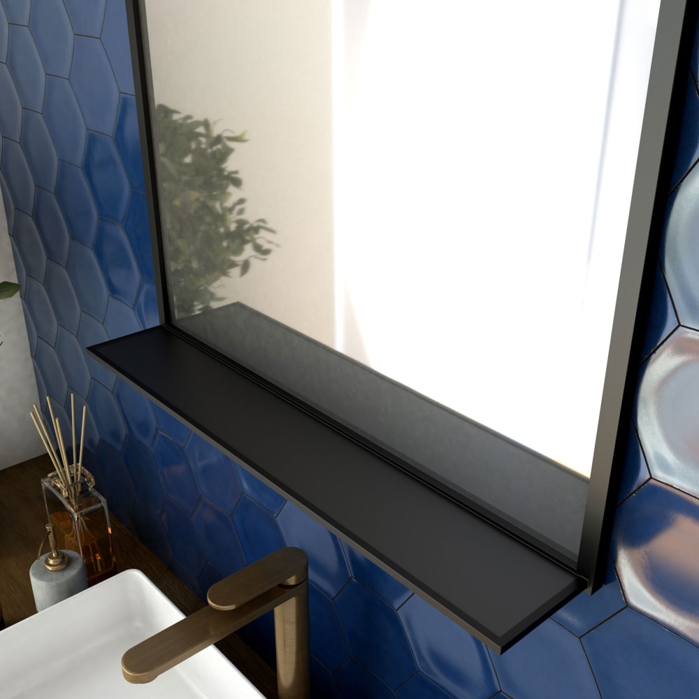 Miroir salle de bains en aluminium noir 10x60x80cm — vue 4