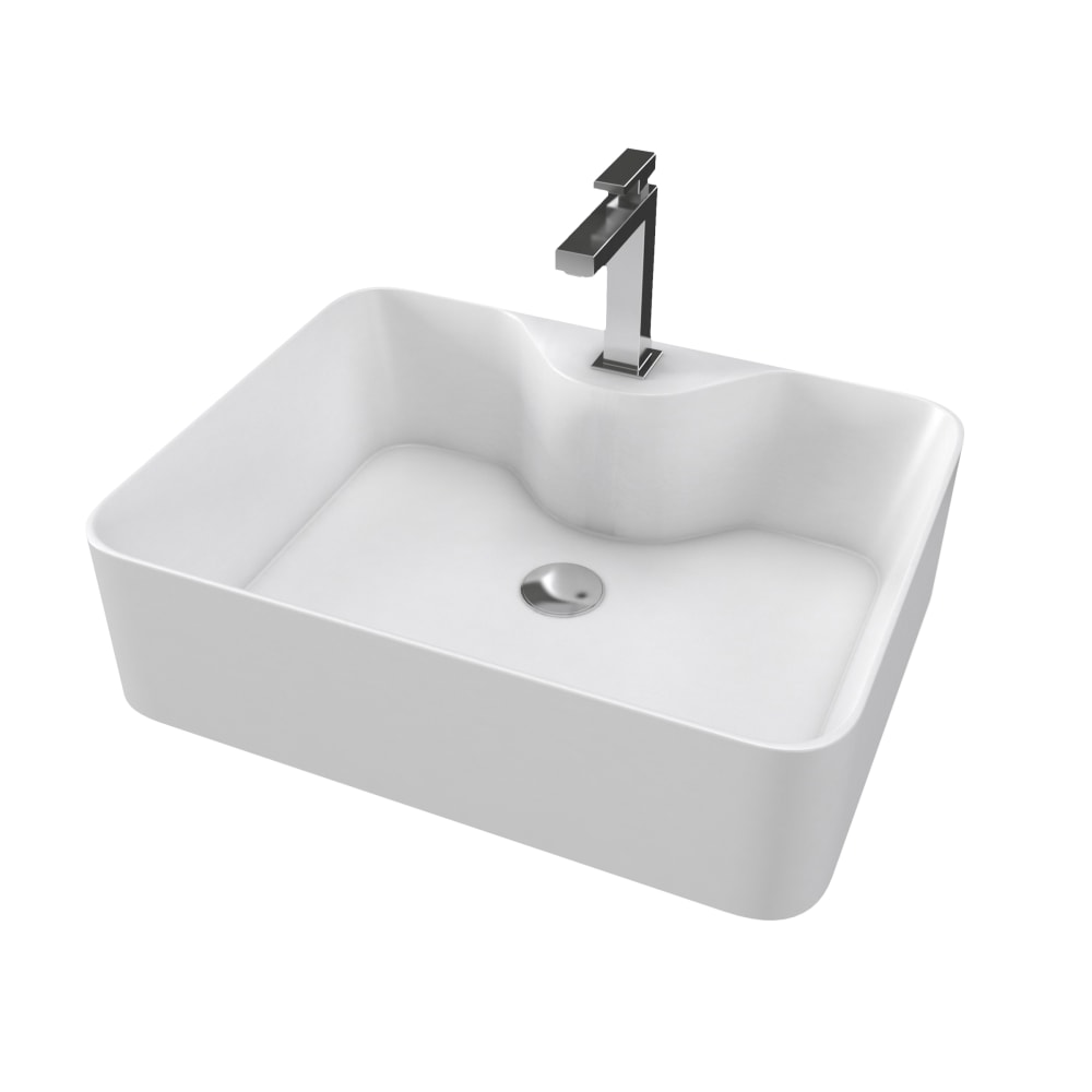 Vasque Ã poser en rÃ©sine blanche 37x48x14cm