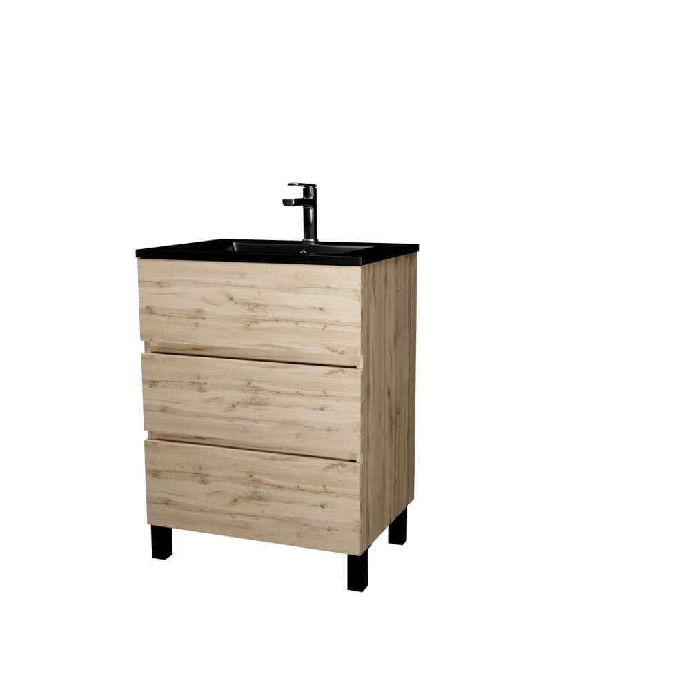Meuble de salle de bains effet bois marron 46x60x83cm — Beyit